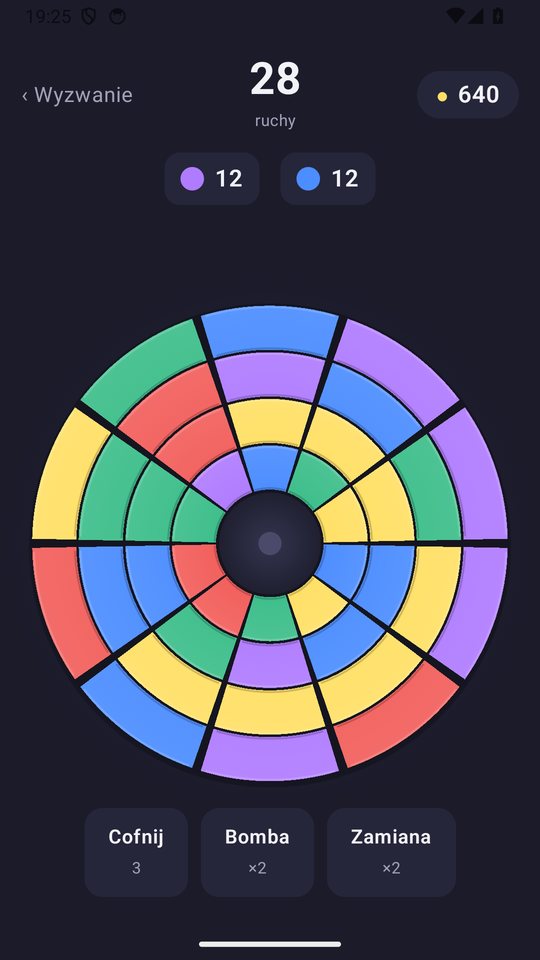 Rondo: rings being turned on the board